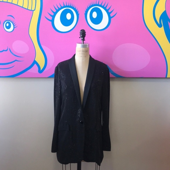 Gucci Black Silk Beaded Tuxedo Smoking Jacket - Picture 1 of 8